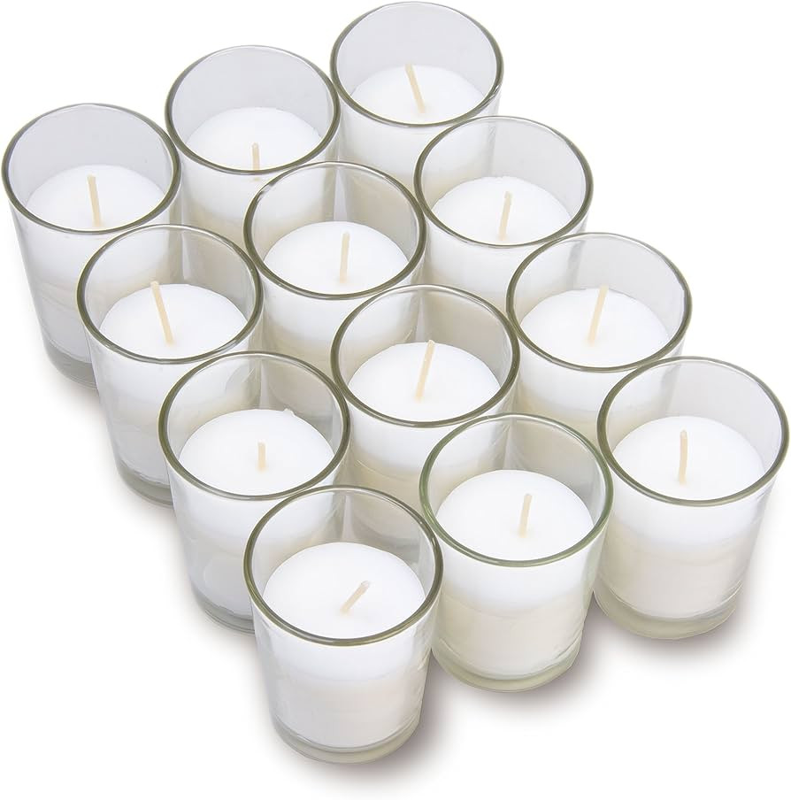 Harmonic Blossom Glass Votives - Premium White Unscented Votive Candles in Clear Elegant Holders ... | Amazon (US)