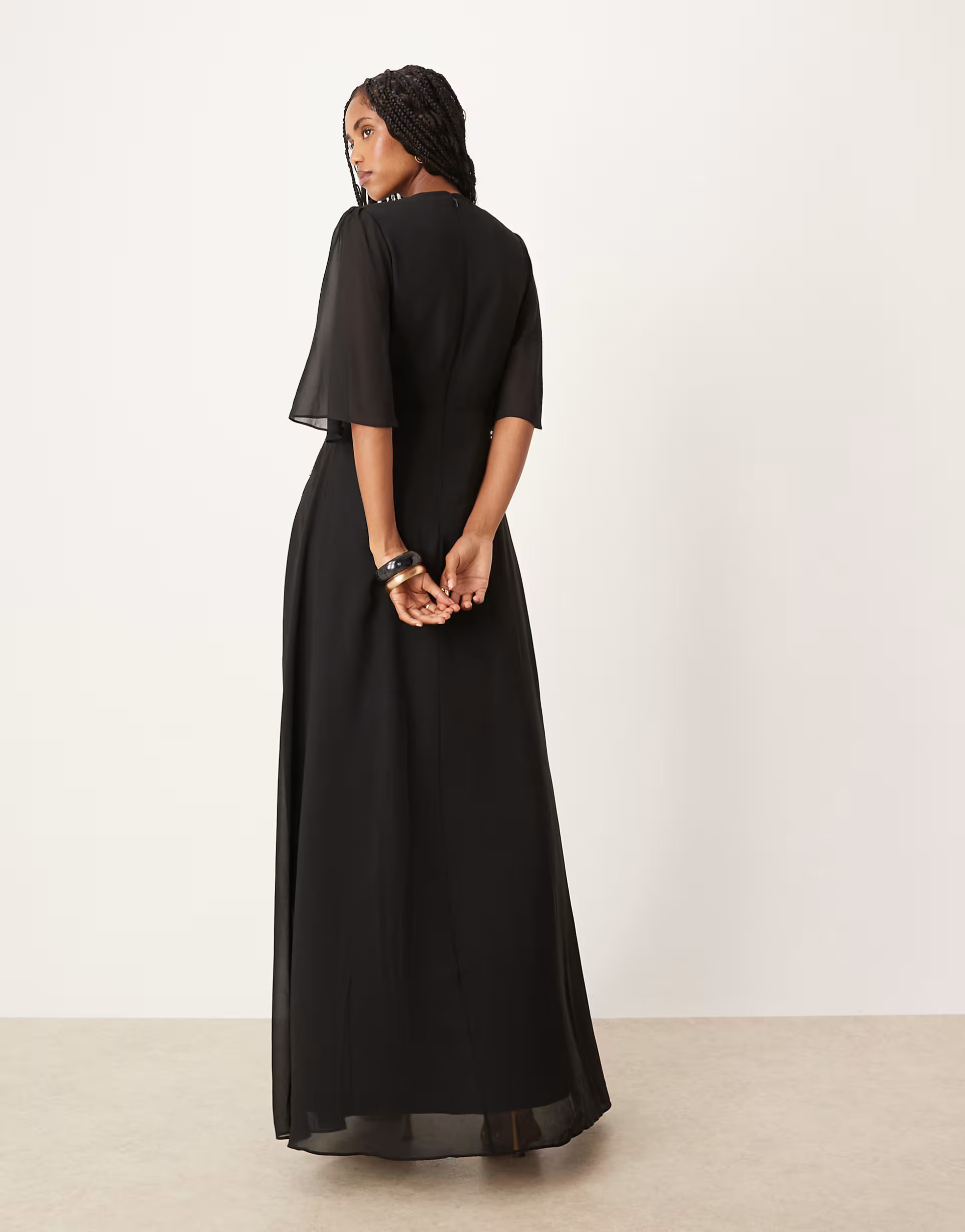 Hope & Ivy v-neck embellished maxi dress in black and gold | ASOS (Global)