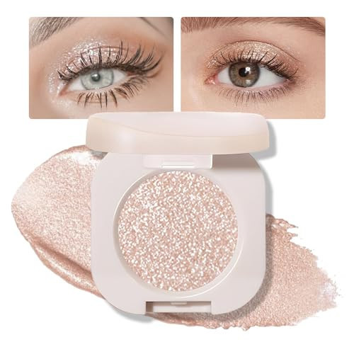 HHLTOH Pear White Shimmer Single Eyeshadow, Natural Warm Champagne Gold Glitter Eyeshadow Palette Makeup, Highly Pigmented Long Lasting Shimmer Shiny Pressed Powder for Women, Vegan & Cruelty-free 11 | Amazon (US)