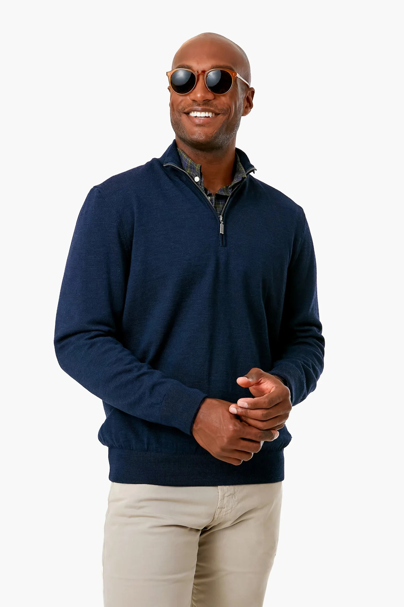 Navy Gamlan Half Zip Sweater | Tuckernuck (US)