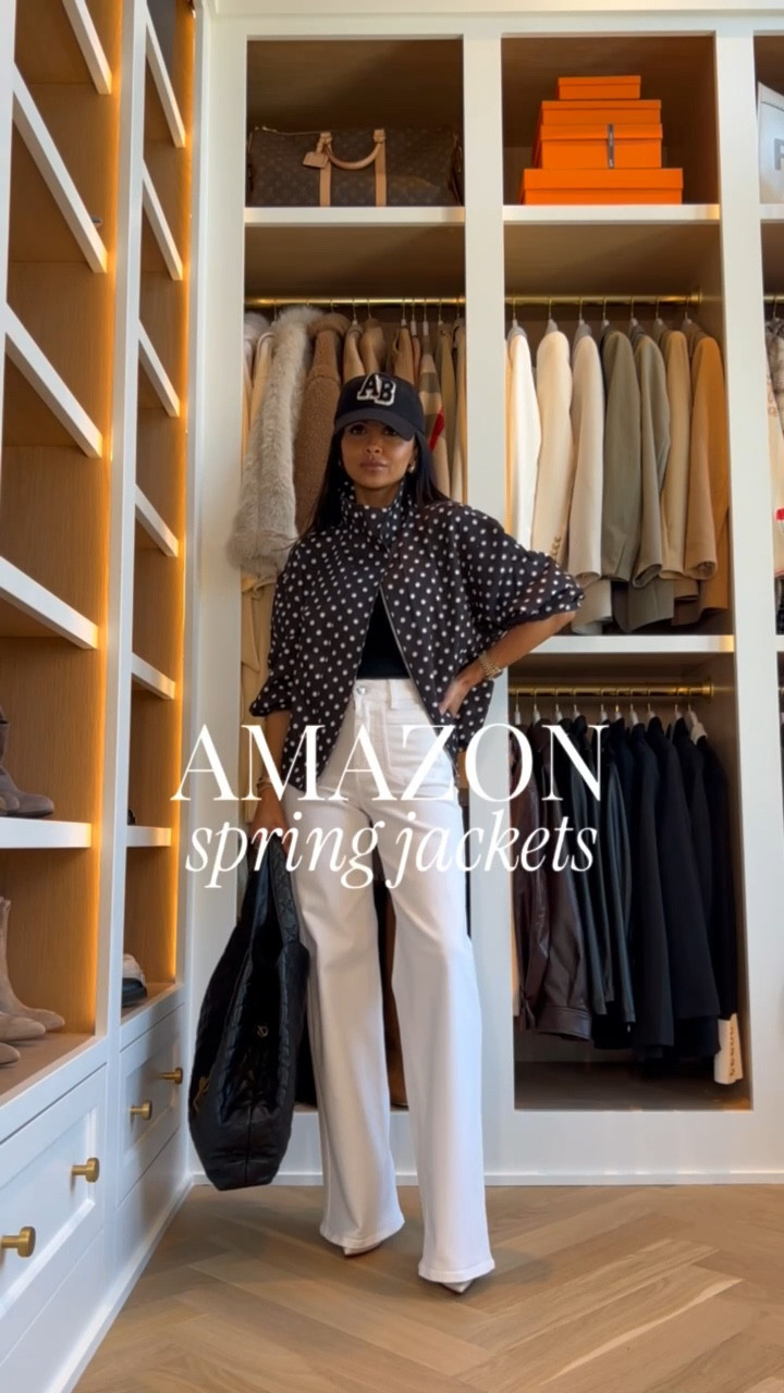 The most chic spring jackets from Amazon that truly look and feel designer. I love finding statement pieces like these that instantly elevate a simple denim outfit. The black & white cropped bomber feels playful but polished, and the bright red high neck bomber with chic black button details makes such a statement, instant favs.

Black and white polka dot Jacket - wearing an XS
Red Jacket - wearing an XS
Frame jeans - wearing a 24, runs TRS
VB Beverly Jeans - wearing 24, runs TTS

miamiamine chic spring jackets from Amazon polka dot cropped bomber jacket red bomber jacket statement outerwear elevated casual style favorite denim outfit affordable fashion finds designer inspired style

#LTKspringtrends #LTKootd #LTKOver40