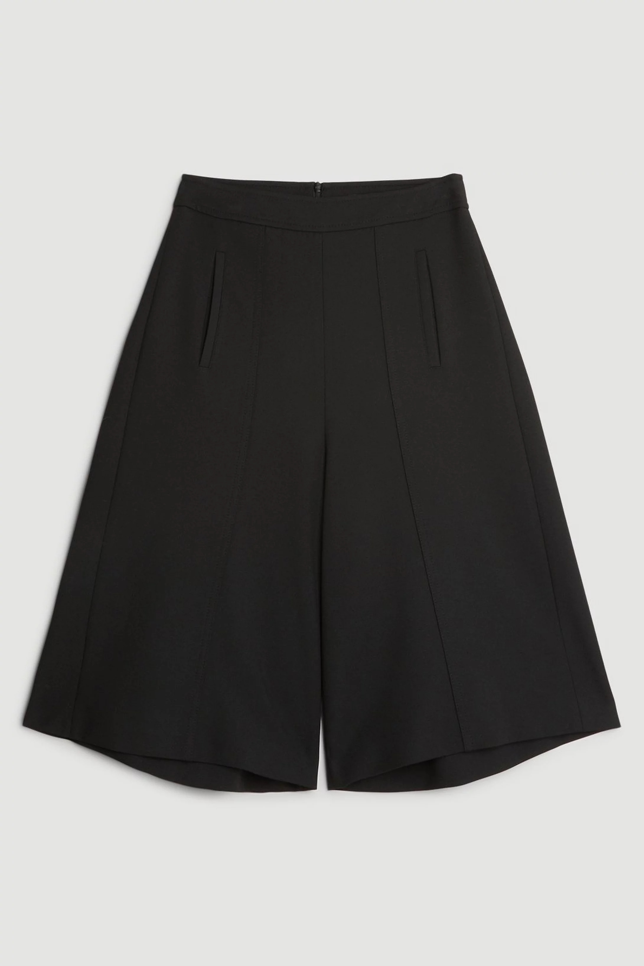 Compact Stretch Stitch Detail Tailored Walking Shorts | Karen Millen UK + IE + DE + NL