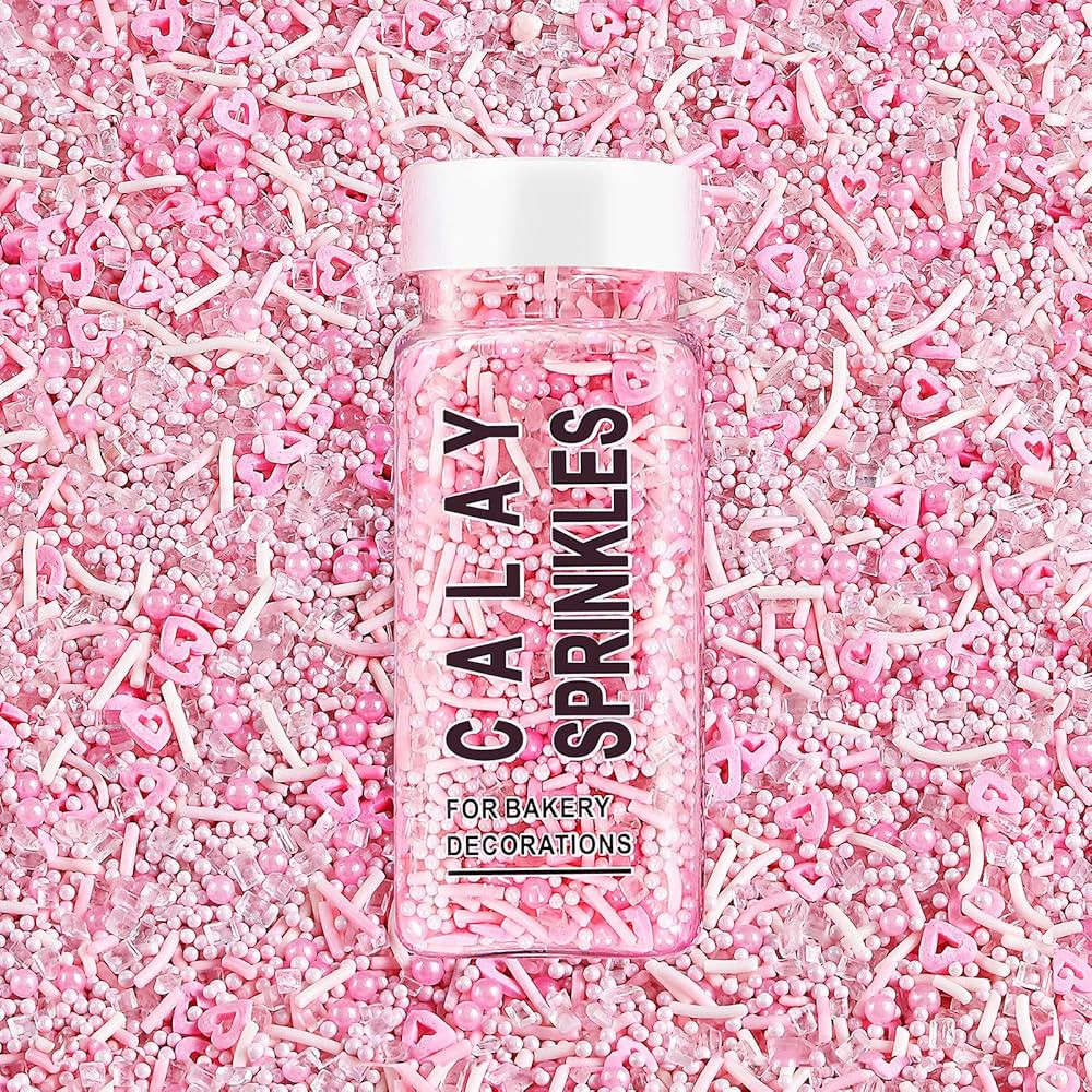 Pink Sprinkles Edible Cake Decorating, Valentines Sprinkles for Baking, Ice Cream, Cupcake, Candy... | Amazon (US)