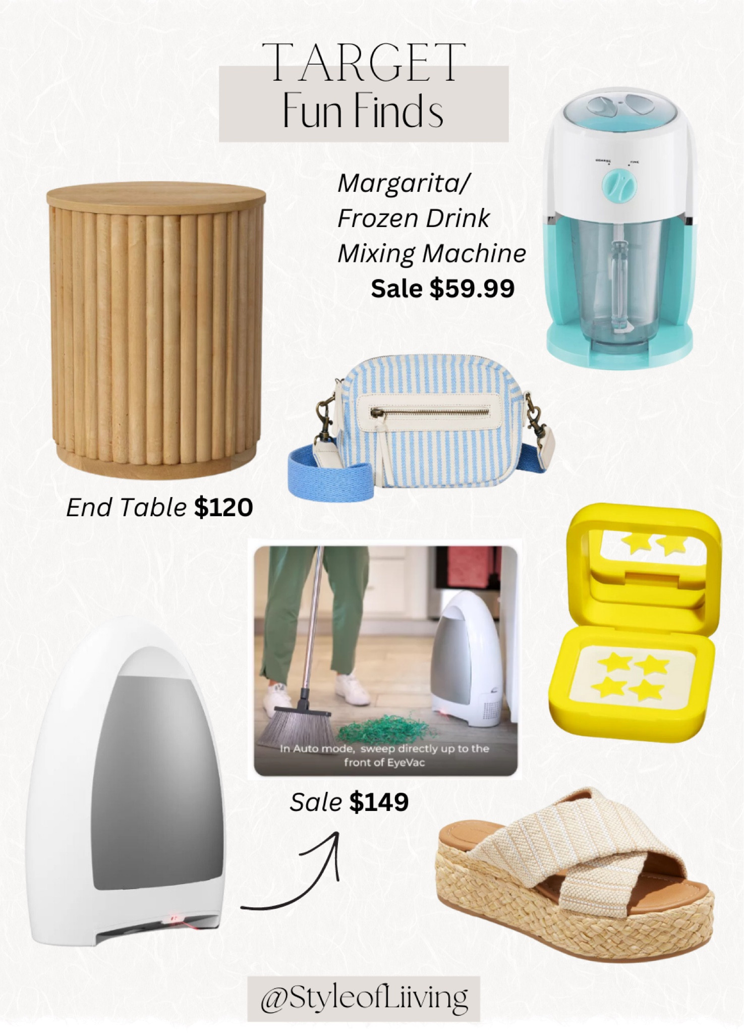 Target finds. End table, margarita frozen drink mixing machine, crossbody bag with strap, stationary vacuum, heeled platform wedges, star shaped acne patches.

#LTKGiftGuide #LTKsalealert #LTKhome