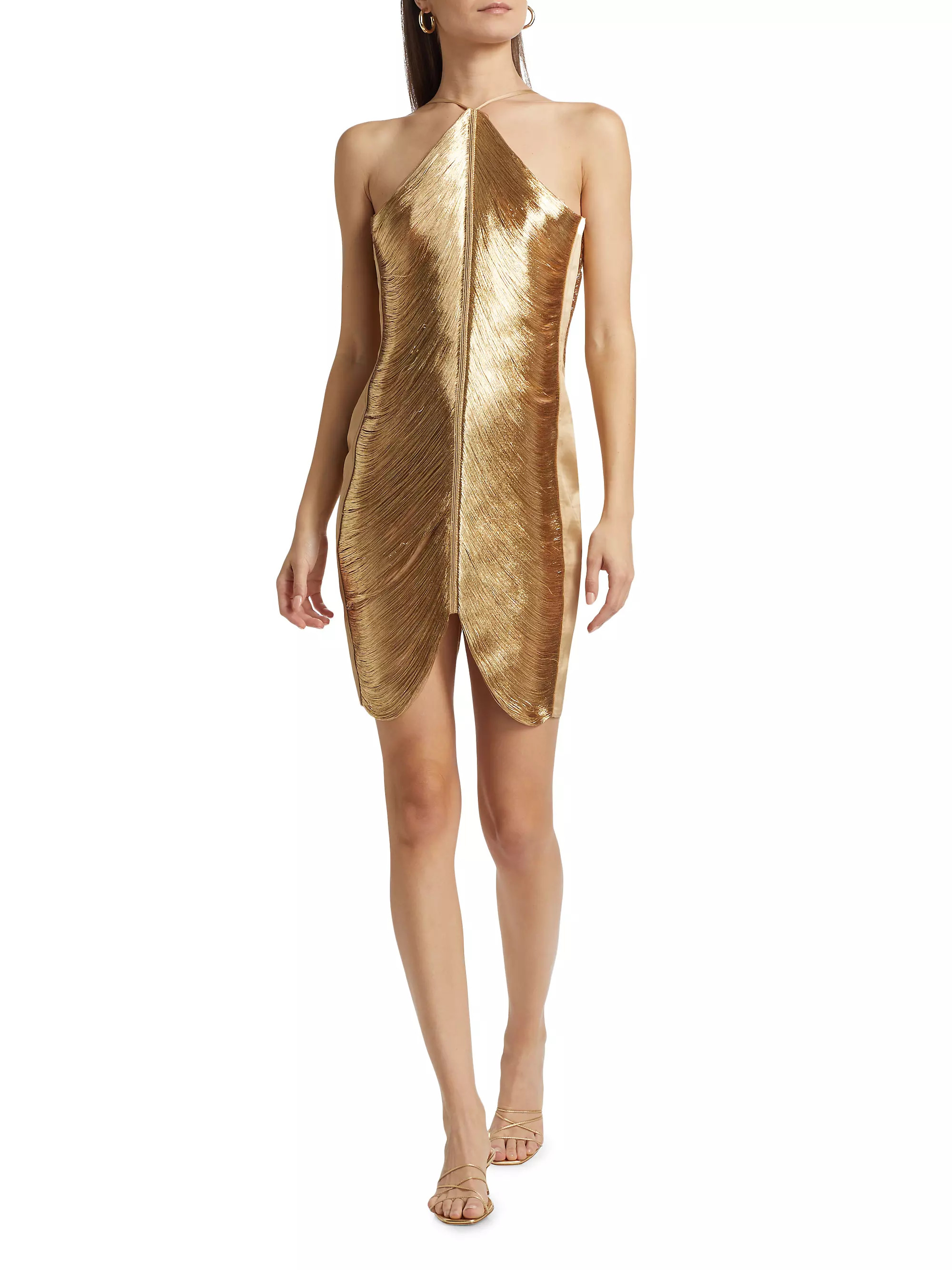 Mara Metallic Draped Minidress | Saks Fifth Avenue