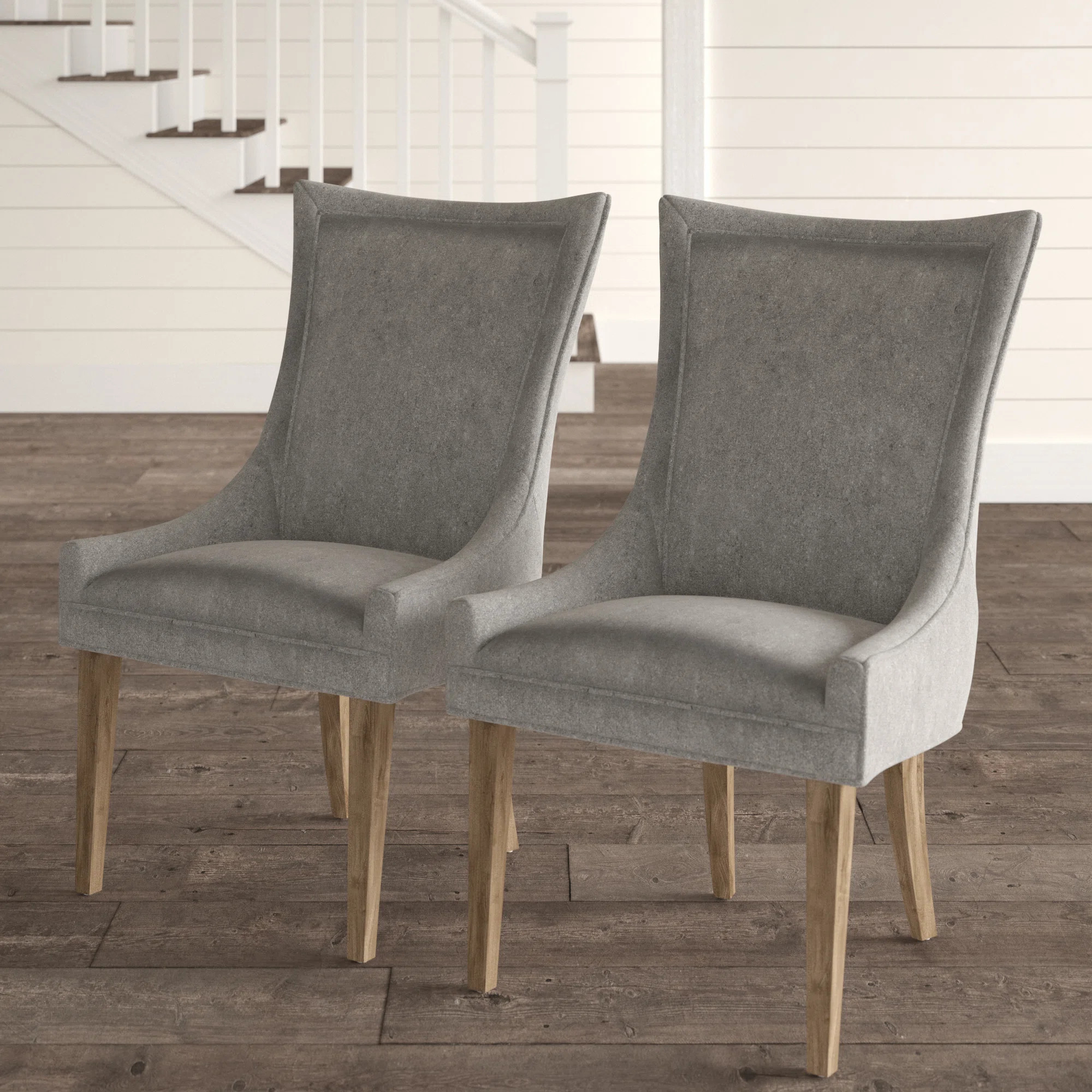 Ultra Upholstered Dining Chairs with High-Back Design and Solid Wood Legs (Set of 2) | Wayfair North America