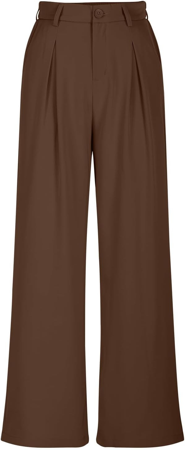 NATHGAM Business Casual Pants for Women Wide Leg Formal Work Pants Baggy High Waisted Pants Long ... | Amazon (US)