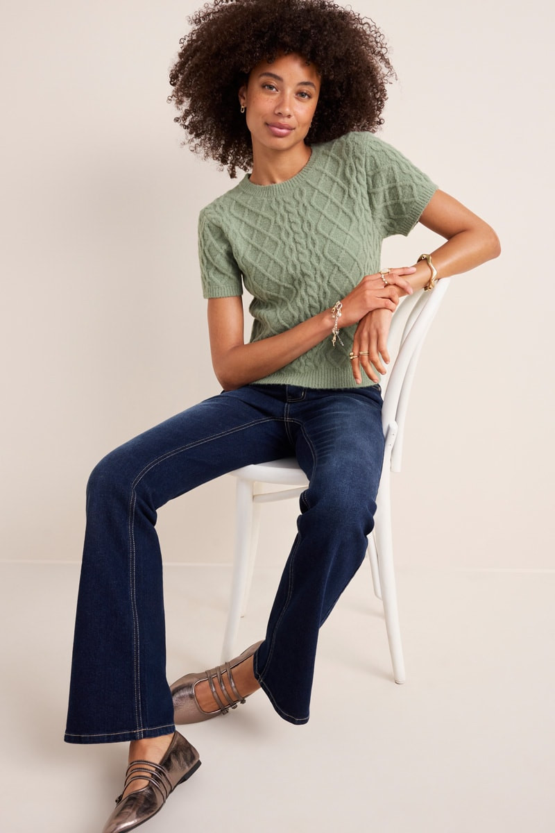 Dana Cable Knit Sweater Tee | Francesca's