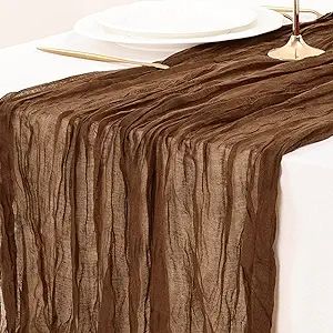 Socomi Cheesecloth Table Runner 10ft Gauze Boho Rustic Brown Cheese Cloth Table Runner for Weddin... | Amazon (US)