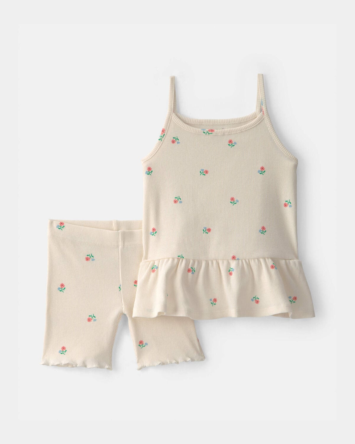 Toddler Girl 2-Piece Floral Top & Short Set - Cream | Carter's Inc