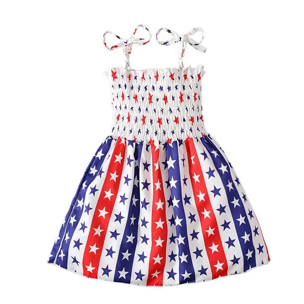 Jovati 4th of July Dress Summer Toddler Girl Clothes Sundress for Independence Day Dress Kids 1-6... | Walmart (US)