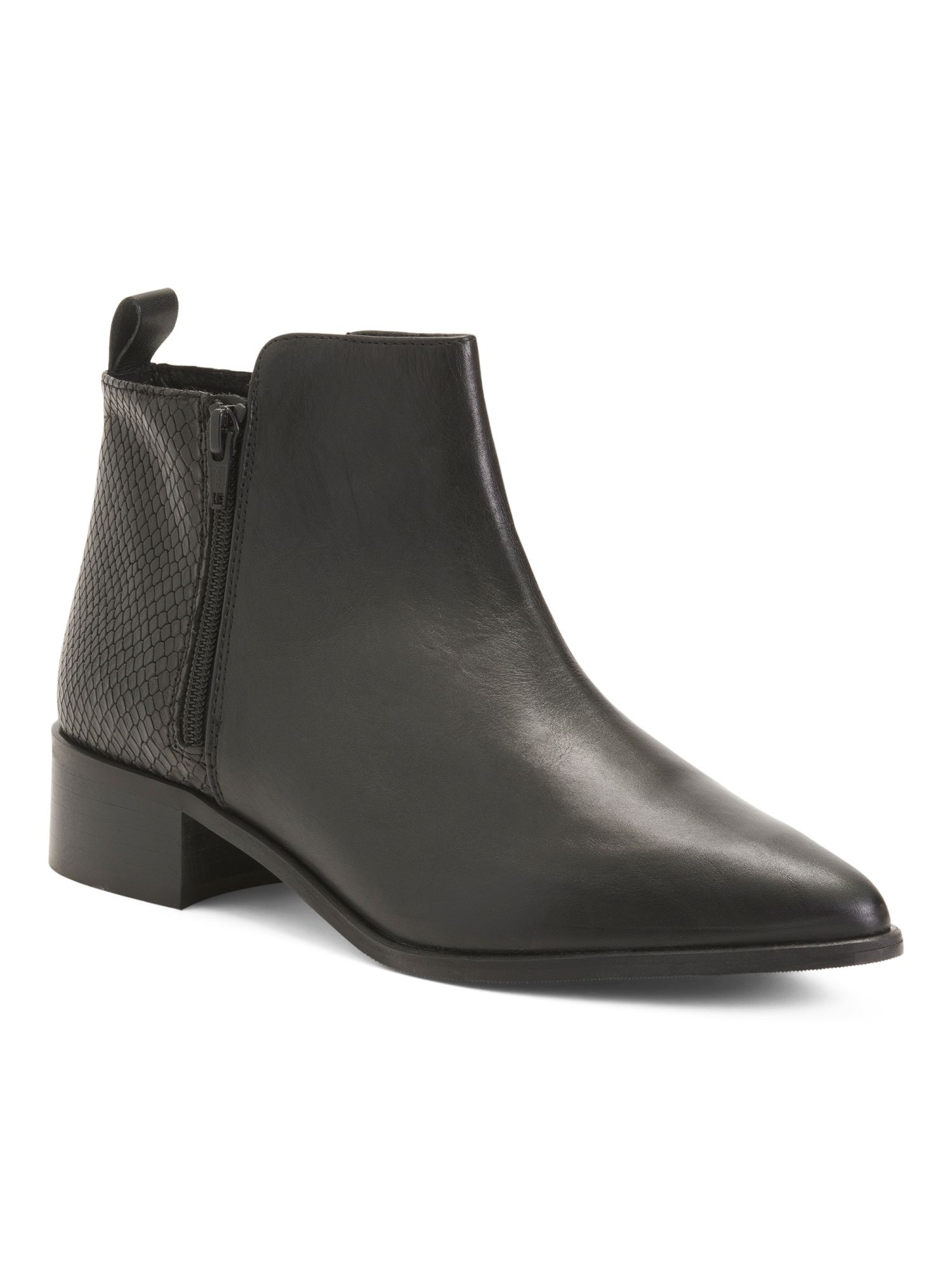 Made In Italy Leather Lizard Back Booties | TJ Maxx