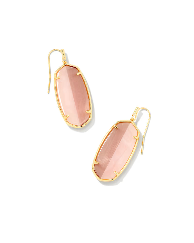 Elle Gold Intarsia Drop Earrings in Pink Intarsia | Kendra Scott
