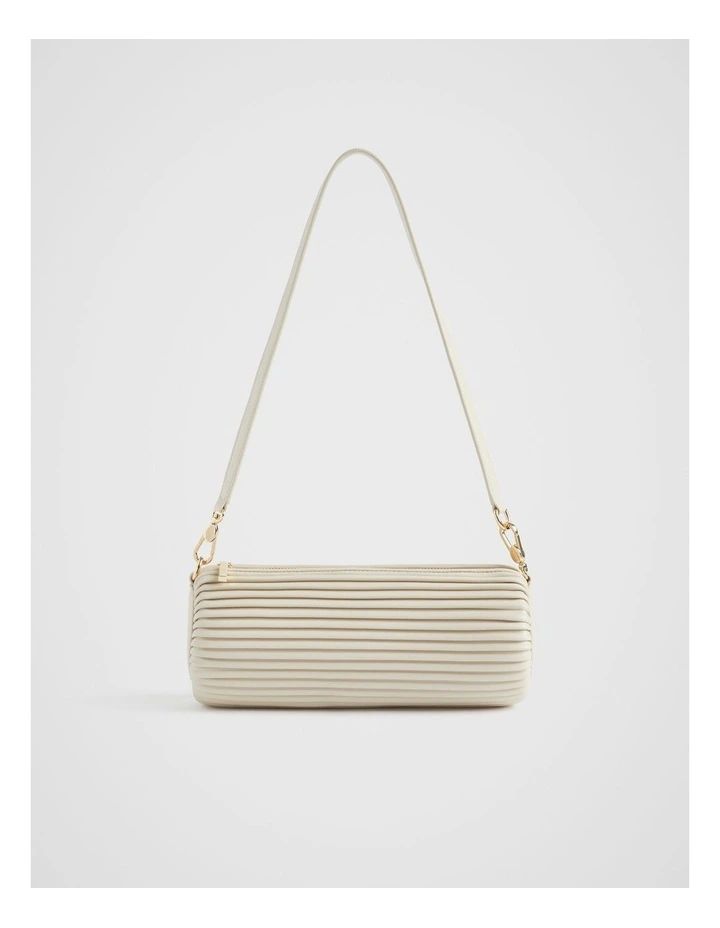 Pleated Shoulder Bag in Stone | Myer