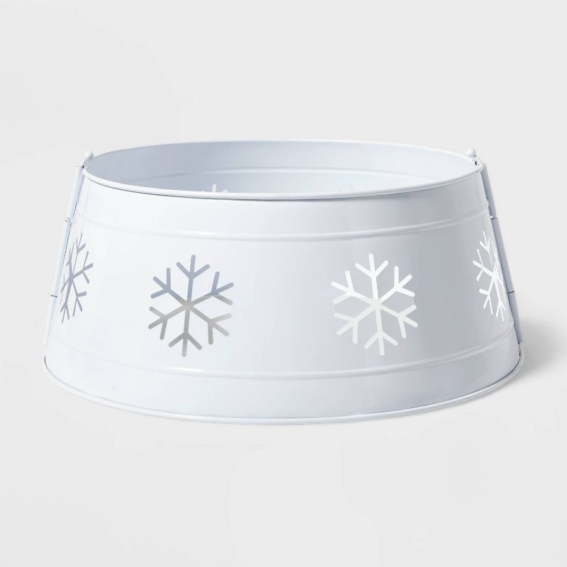Large Metal Tree Collar with Die-Cut Snowflakes White - Wondershop™ | Target