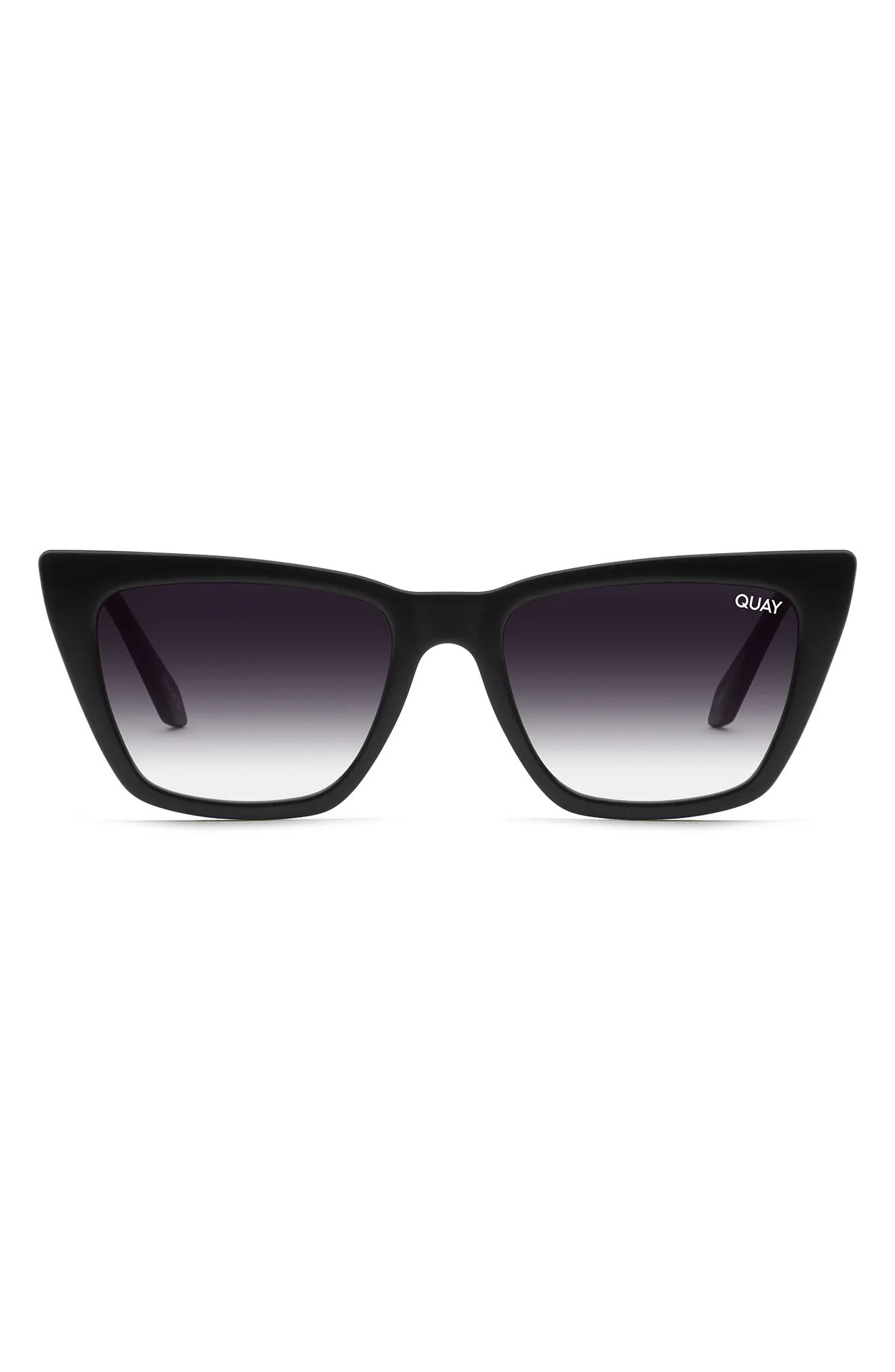Quay Australia Call The Shots 48mm Gradient Cat Eye Sunglasses in Black /Fade at Nordstrom | Nordstrom