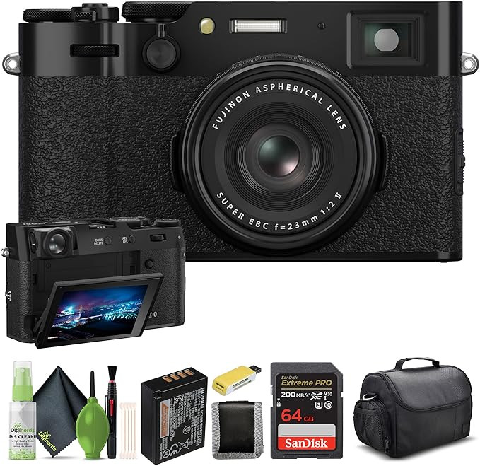 FUJIFILM X100VI Digital Camera (Black) (16821913) + 64GB Card + Card Reader + Case + Memory Card ... | Amazon (US)