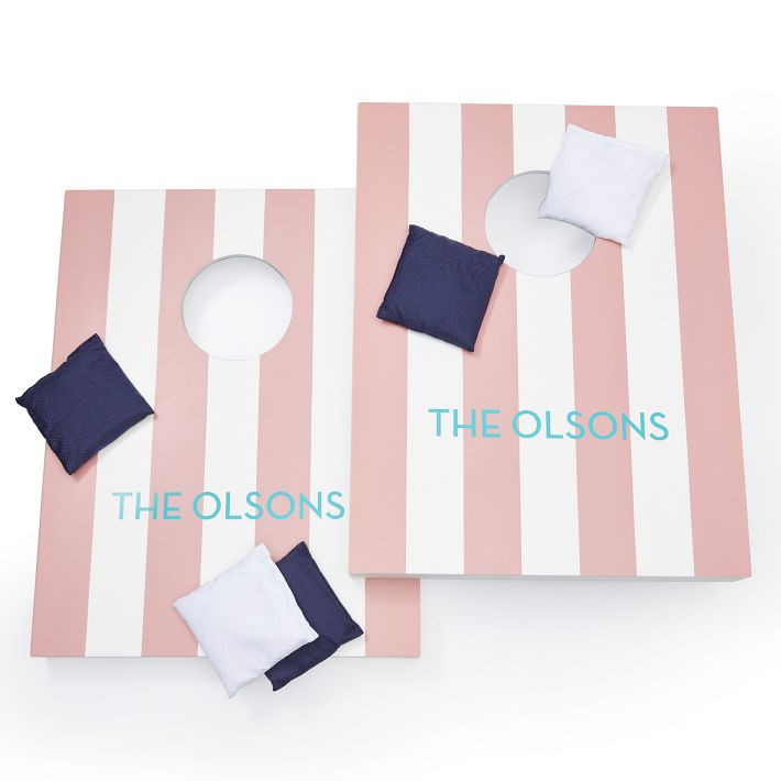 Cabana Stripe Portable Lacquer Bean Bag Toss | Mark and Graham