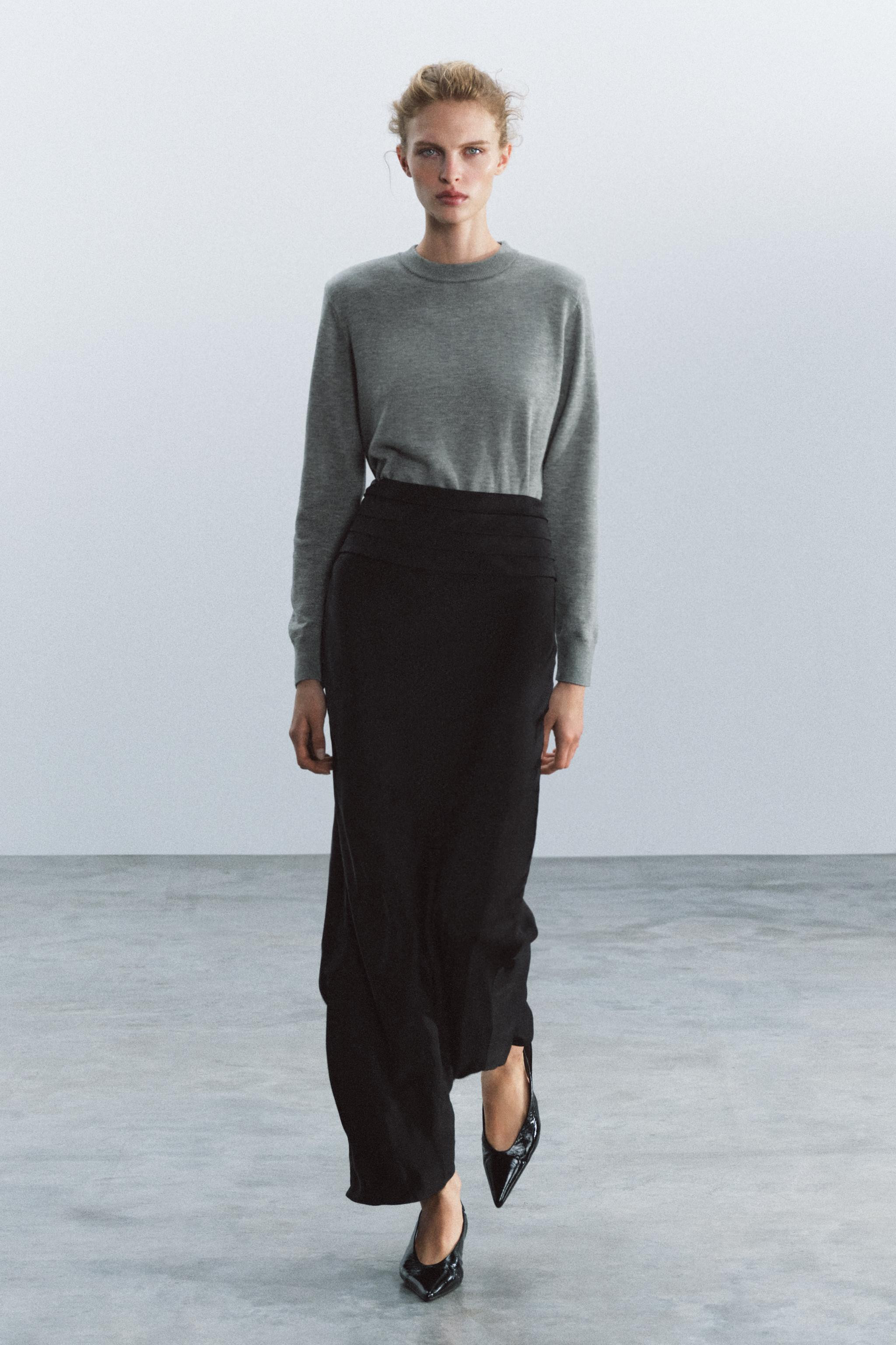 ZW COLLECTION SATIN PENCIL SKIRT | Zara US