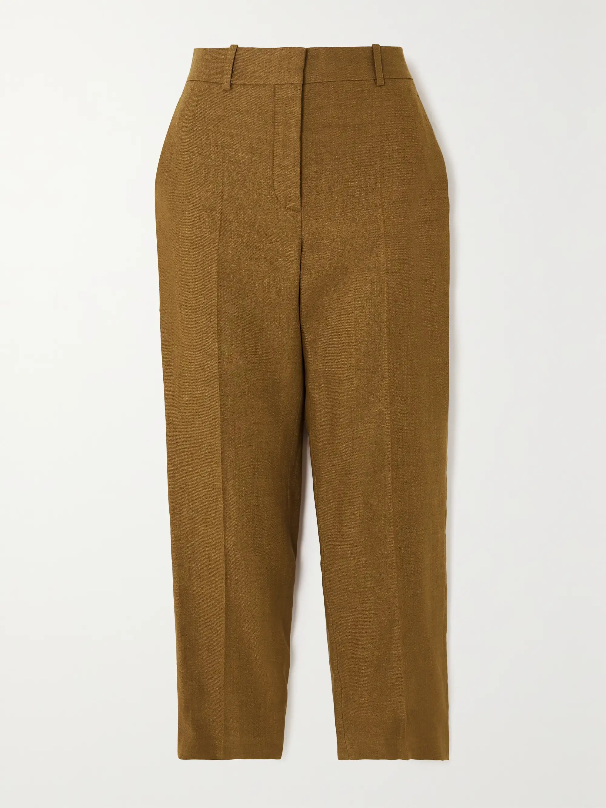 Cropped linen and wool-blend tapered pants | NET-A-PORTER (UK & EU)