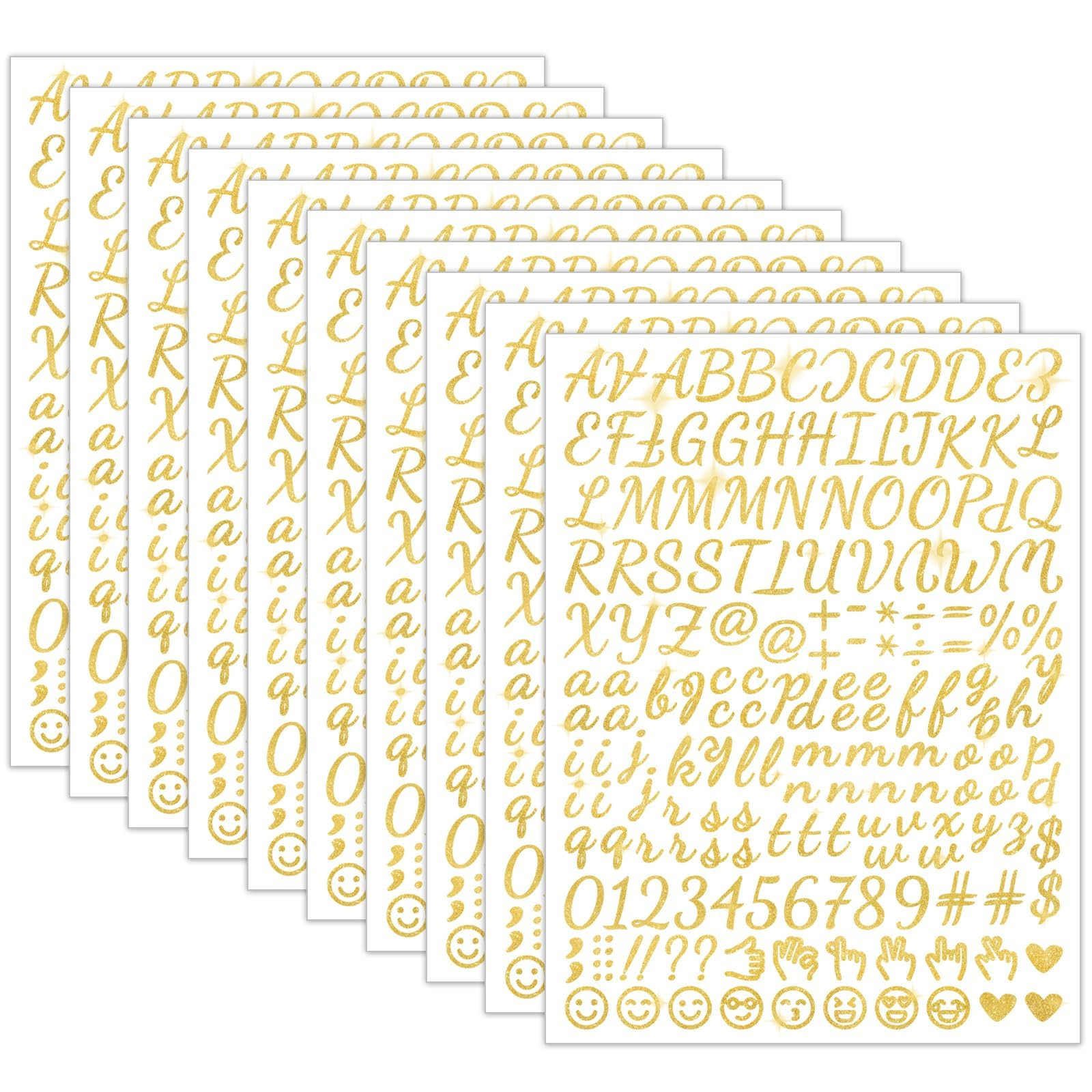 1730 Alphabet Letter Stickers, 10 Sheets Self Adhesive Monogram Stickers Upgraded Cute Handwritin... | Amazon (US)