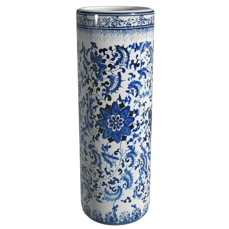 Red Lantern 24" Floral Blue & White Porcelain Umbrella Stand | Walmart (US)