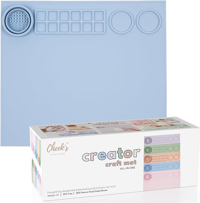 Cheek's Paper Room-Creator Original Silicone Craft Mat for Painting and Crafts (Beau Blue) Large ... | Amazon (US)