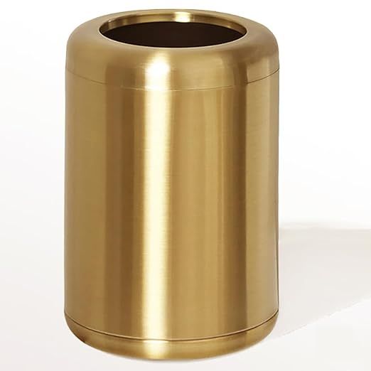 10 L/2.6Gallon,Brass Stainless Steel Trash can,Open Top Wastebasket Bin, Brass Garbage Can for Ba... | Amazon (US)