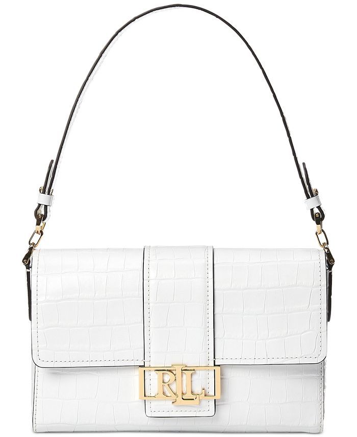 Lauren Ralph Lauren Spencer Embossed Leather Shoulder Bag & Reviews - Handbags & Accessories - Ma... | Macys (US)