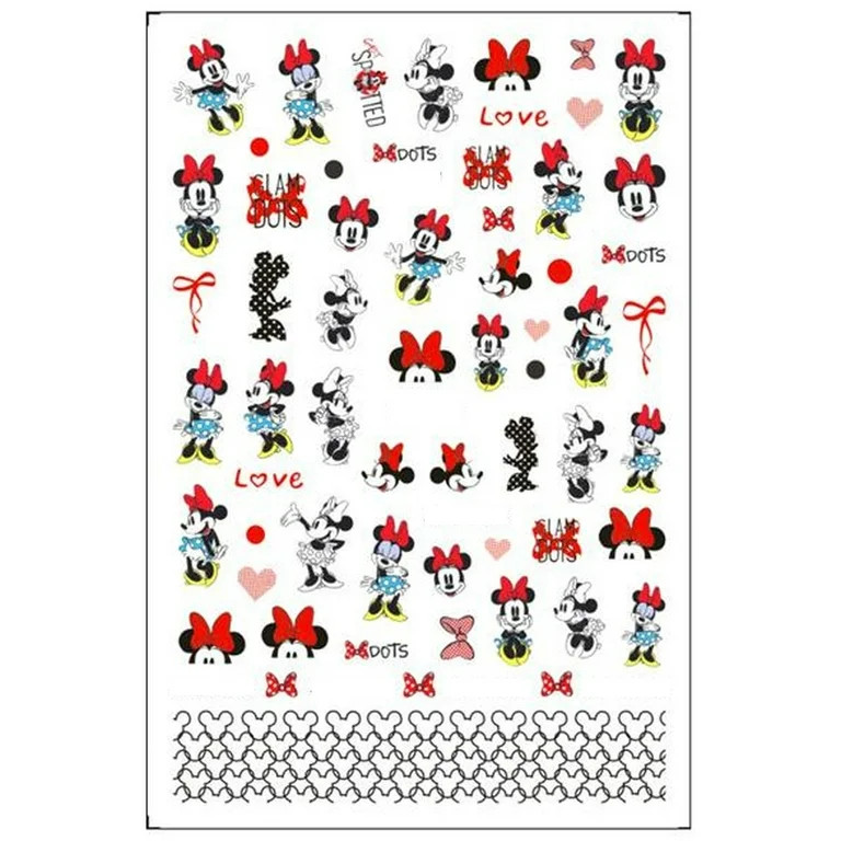 Get Playful with Minnie Mouse Nail Stickers for Fashionistas - Featuring Hearts, Bows, and Iconic... | Walmart (US)