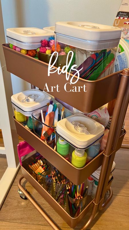 Kids Art Cart Craft Organization Toddler Craft Supplies Paint Markers Pencils Pom Air Clay Easter Ideas Gifts

#LTKhome #LTKkids #LTKfamily