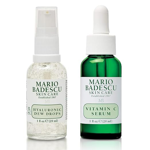 Mario Badescu Hyaluronic Dew Drops + Vitamin C Serum Bundle – Hydrating & Radiance-Boosting Fac... | Amazon (US)