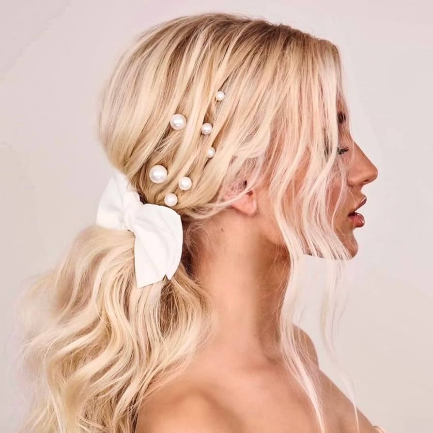 SWEETV 18Pcs Pearl Wedding Hair Pins, Bridal Hair Pins Set Wedding Hair Accessories for Brides | Amazon (US)