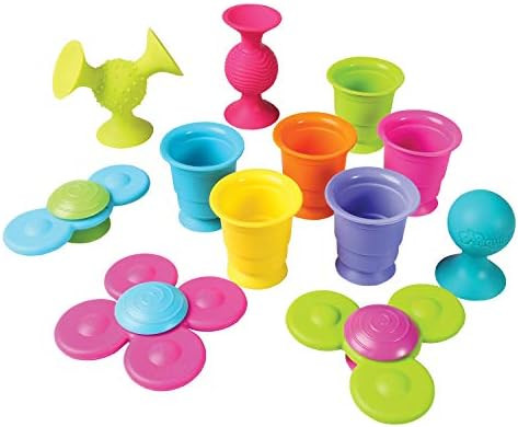 Fat Brain Toys Pipsquigz Whirly-Squigz Suction-Kupz Set - 12 Piece Early Learner Toys - 6 Suction... | Amazon (US)