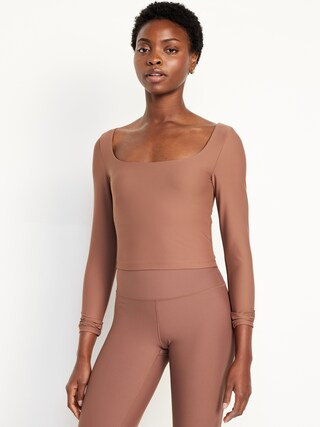 PowerSoft Long-Sleeve Crop Support Top | Old Navy (US)