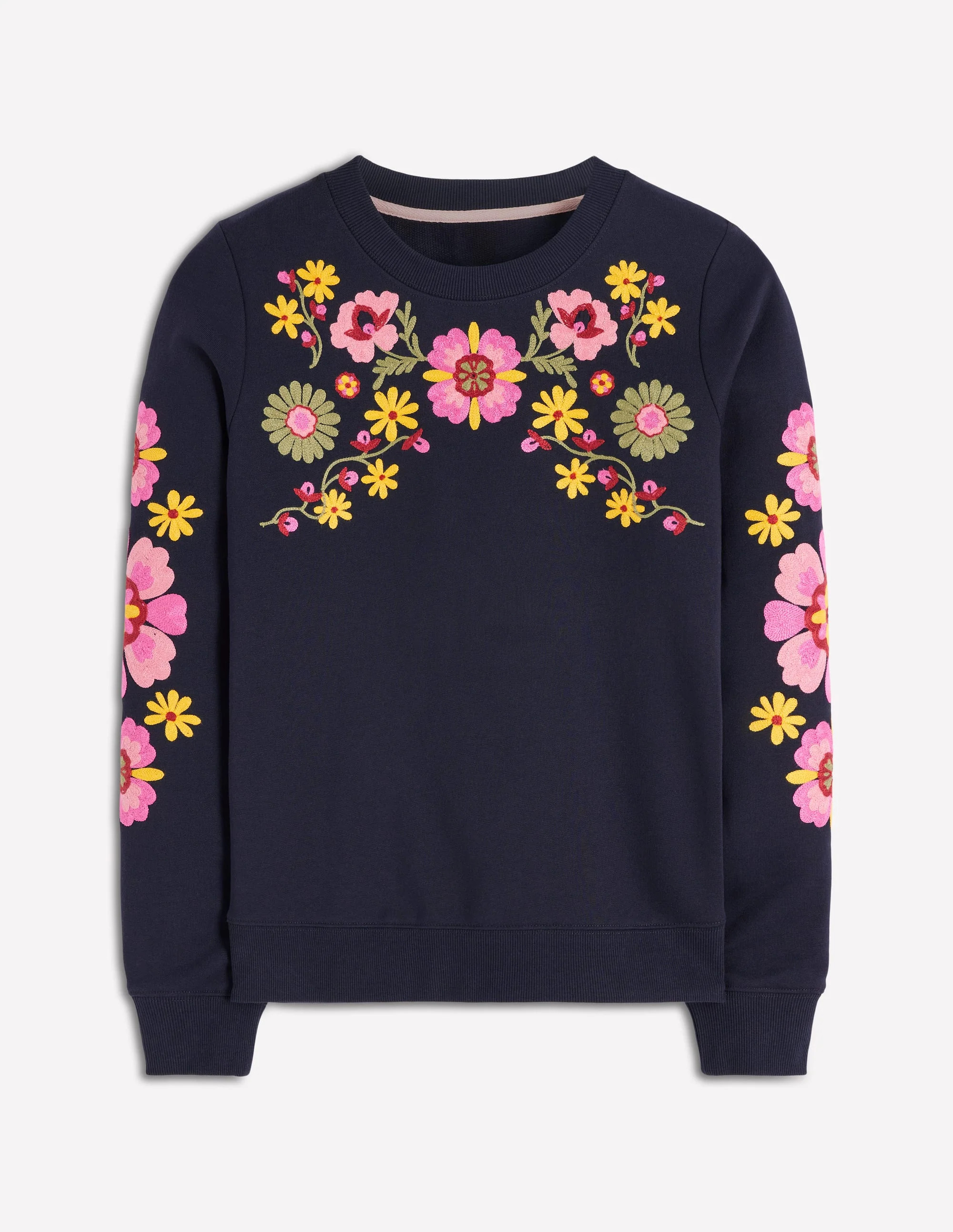 Hannah Embroidered Sweatshirt-Navy Multi Embroidery | Boden (US)