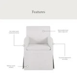 My Texas House Wren Slipcover Dining Chair with Casters Cream Polyester | Walmart (US)