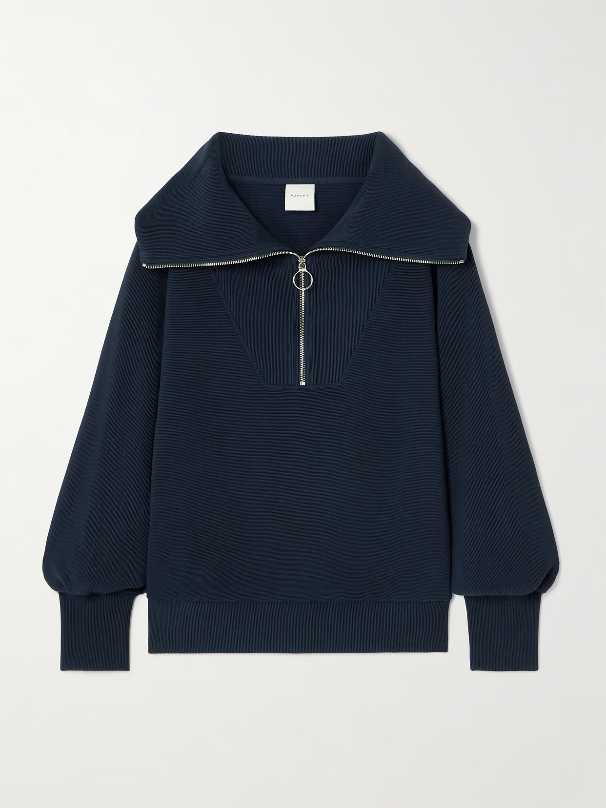 Varley - Vine Ribbed Cotton-blend Sweatshirt - Blue | NET-A-PORTER (US)