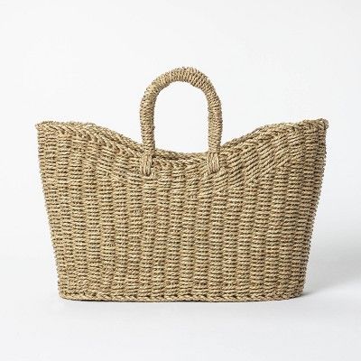 16" x 6" x 13" Tapered Oval Seagrass Braided Basket Natural - Threshold™ designed with Studio McGee | Target