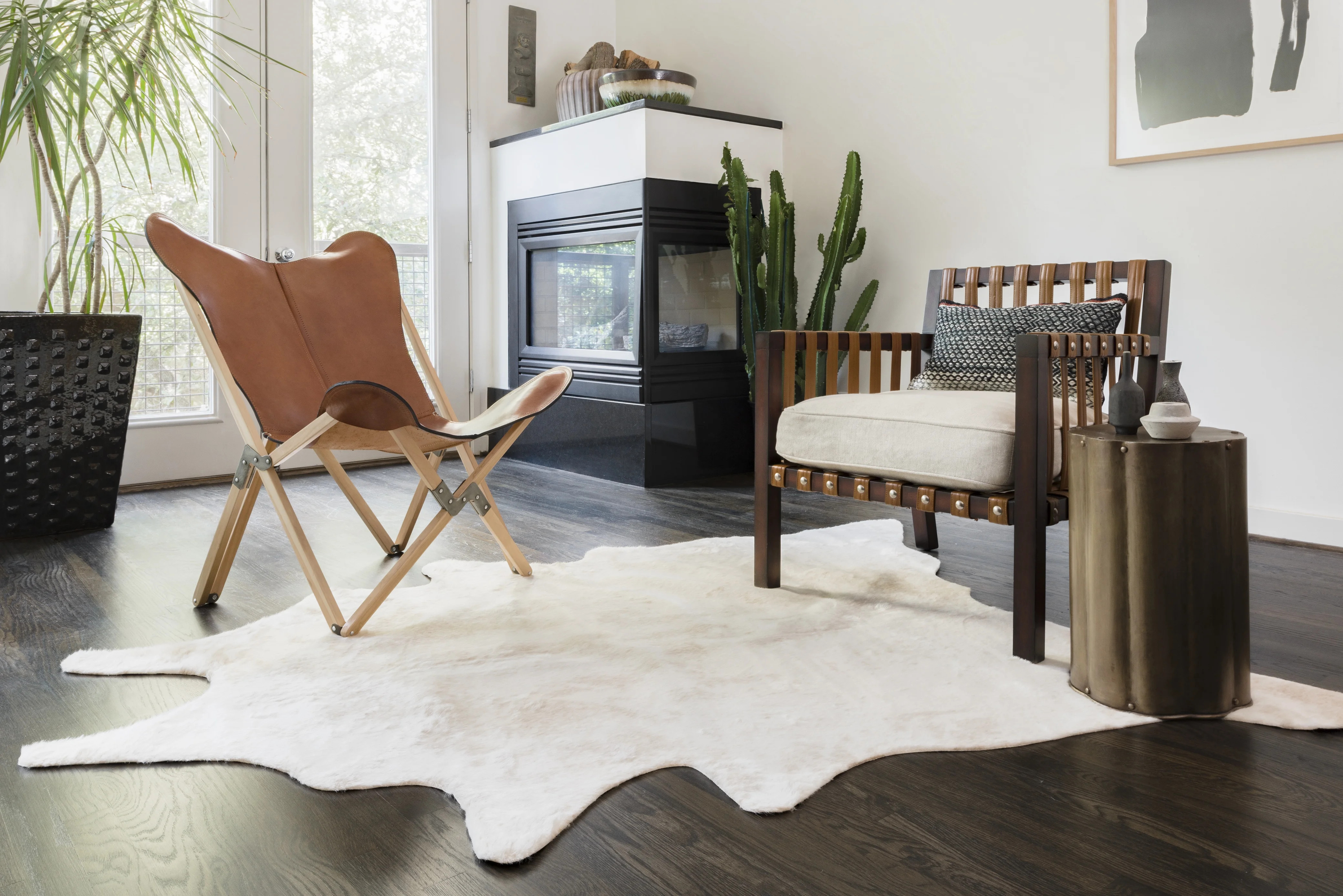 Loloi II Grand Canyon Faux Cowhide Ivory Area Rug | Walmart (US)