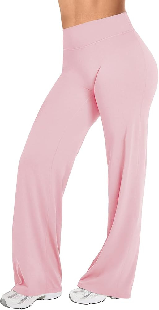 Workout Yoga Pants Women High Waist Straight Leg Bottoms Tummy Control No Front Seam Soft Stretch... | Amazon (US)