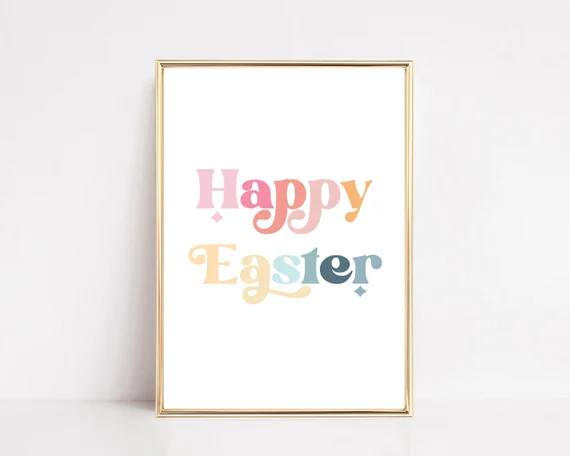 Happy Easter Printable  Easter Decorations  Spring Decor  | Etsy | Etsy (US)