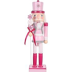 PRETYZOOM Christmas Nutcracker Soldier Pink Christmas Wooden Nutcracker Ornament Christmas Decora... | Amazon (US)