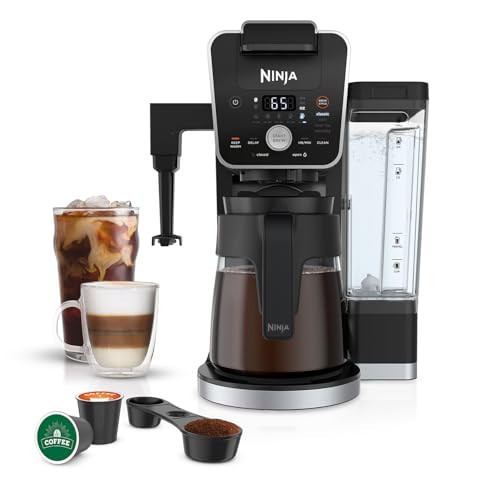 Ninja | Coffee Maker | DualBrew Single Serve System | 4 Brew Styles | Keep Warm Feature & Buit- In Frother | 14 Cup Glass Carafe & Removable 70oz Water Reservoir | Black | CFP451A | Amazon (US)