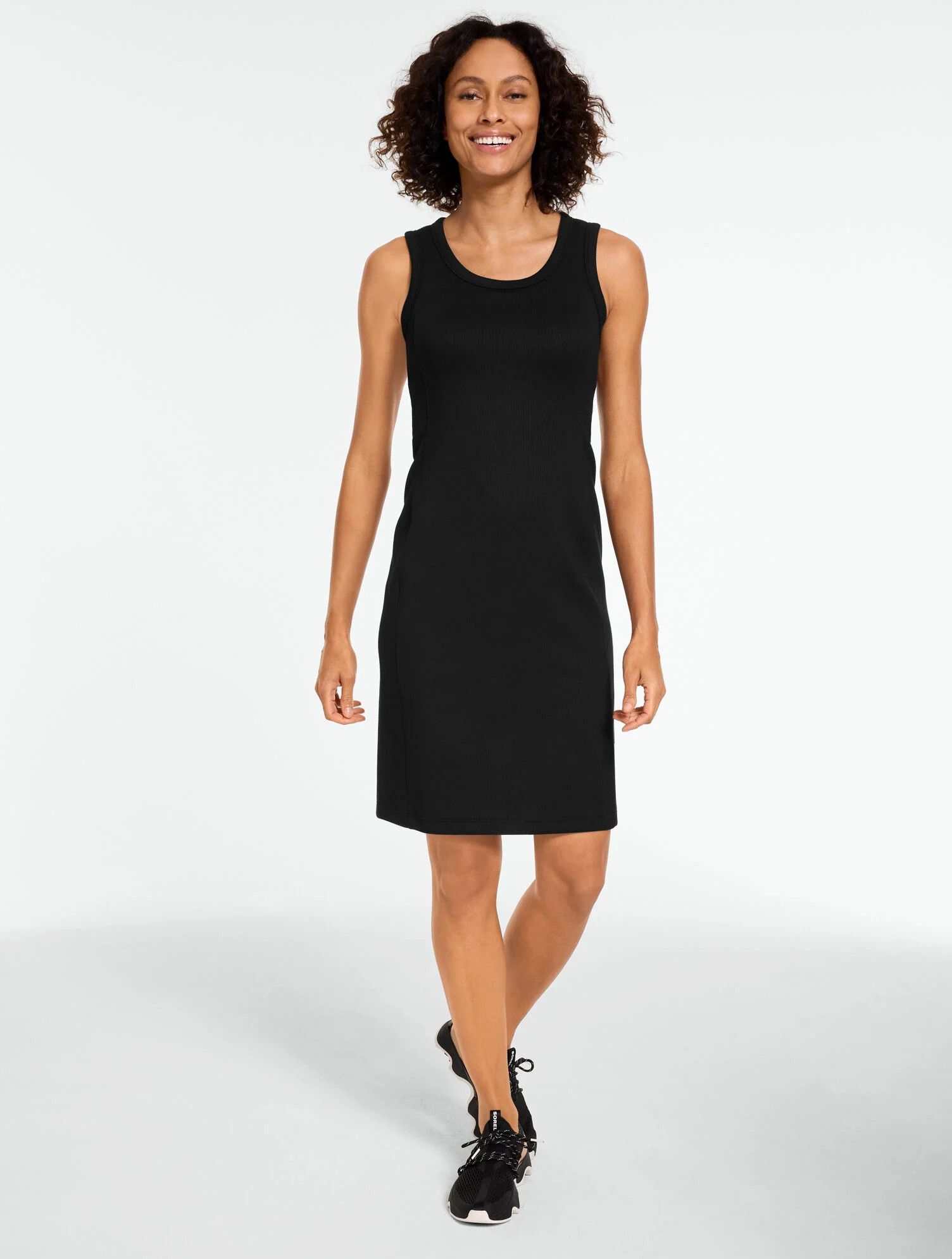 AirKnit Stretch Built-In Bra Ribbed Dress | Talbots