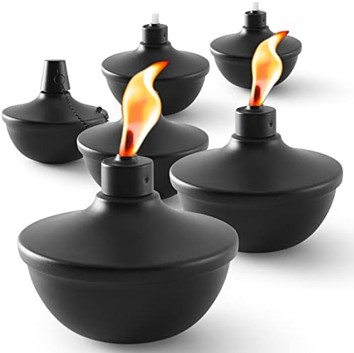 SNOGSWOG 6 Pack Metal Table Top Torches, 22oz Citronella Torches for Outside, Refillable Flame Li... | Amazon (US)