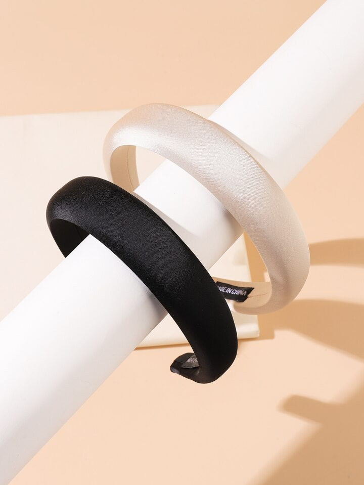 2pcs Solid Wide Headband | SHEIN
