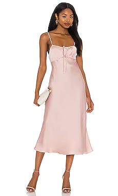 Lovers + Friends Dee Midi Dress in Dusty Pink from Revolve.com | Revolve Clothing (Global)