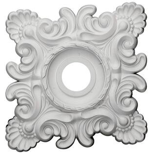 Ekena Millwork 18"" W x 18"" H x 3-1/4"" I.D. x 1-1/2"" Crawley Urethane Ceiling Medallion, Primed W | The Home Depot