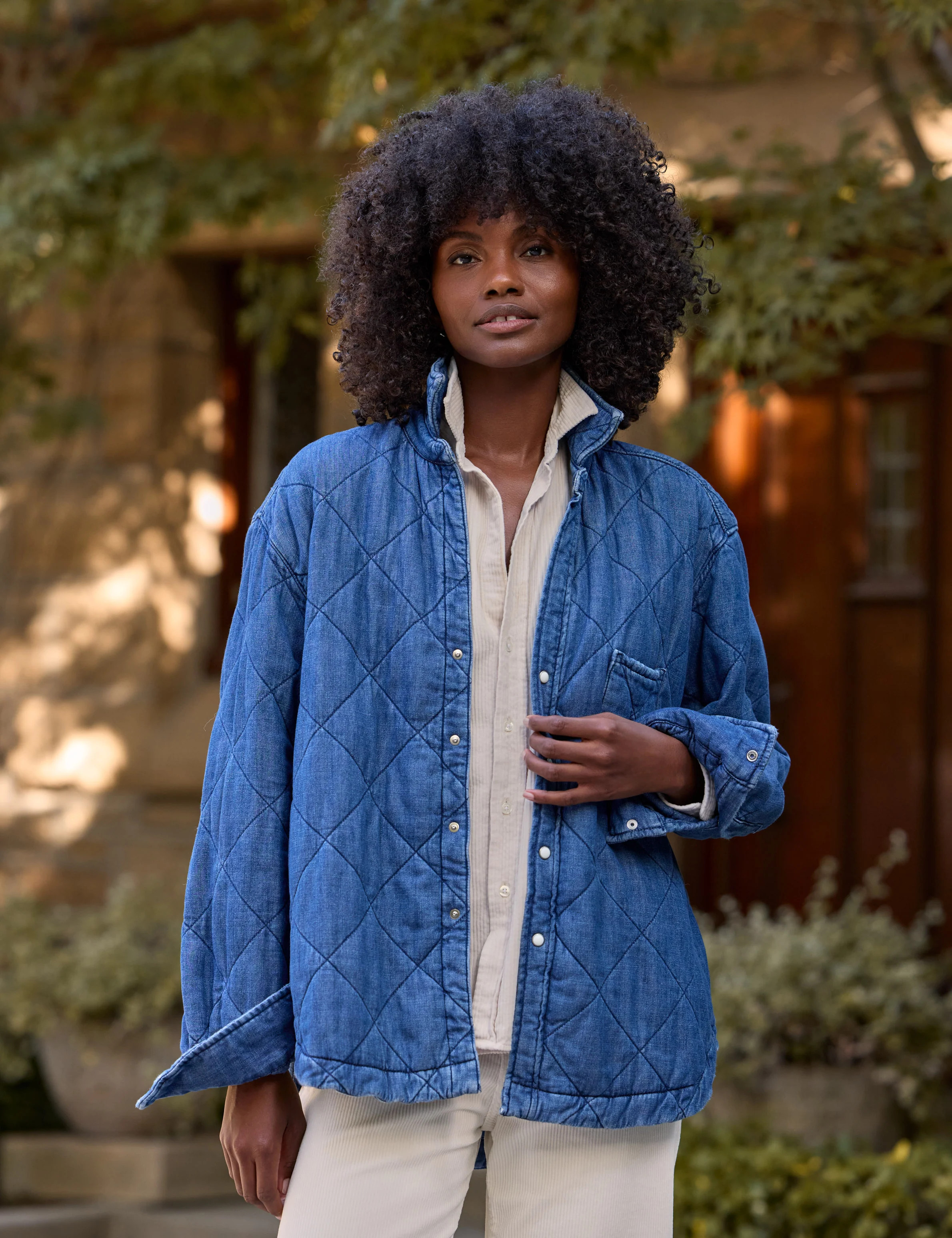 EILEEN JACKET Distressed Indigo Wash, Famous Denim | Frank & Eileen